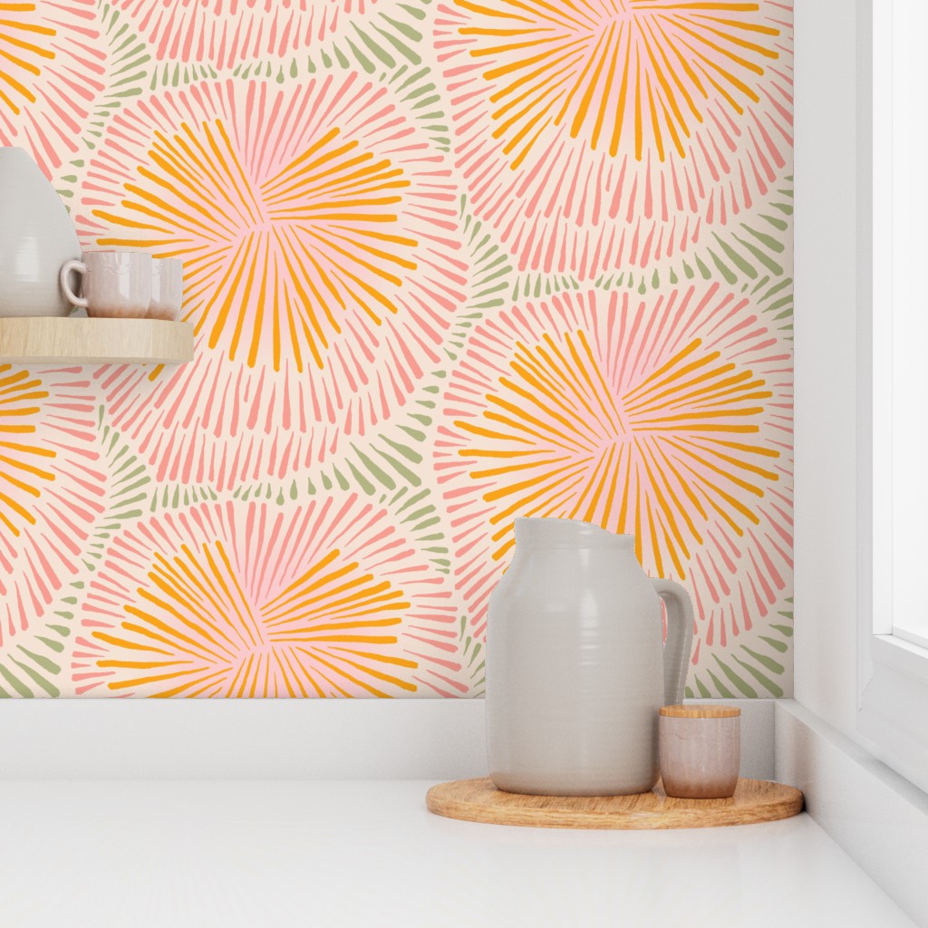 Burst, wallpaper, spring pink