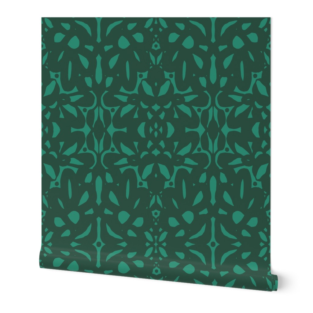 Trellis, wallpaper, jade green
