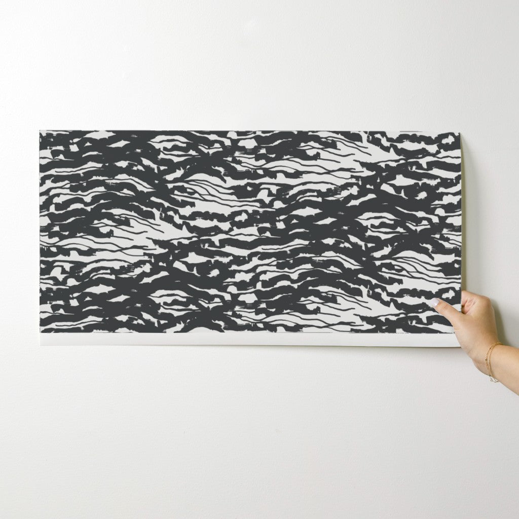 Waves, wallpaper, black on white