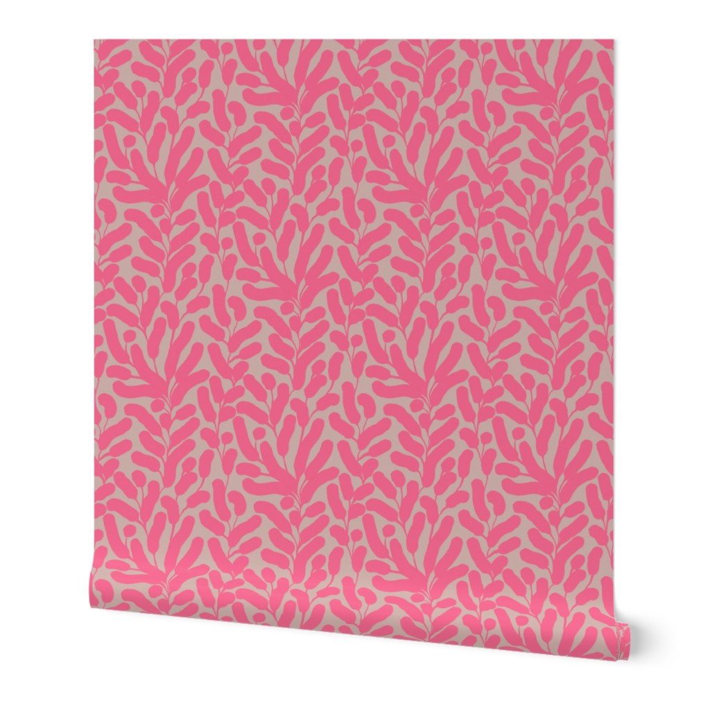 Climbing Vine, wallpaper, hot pink