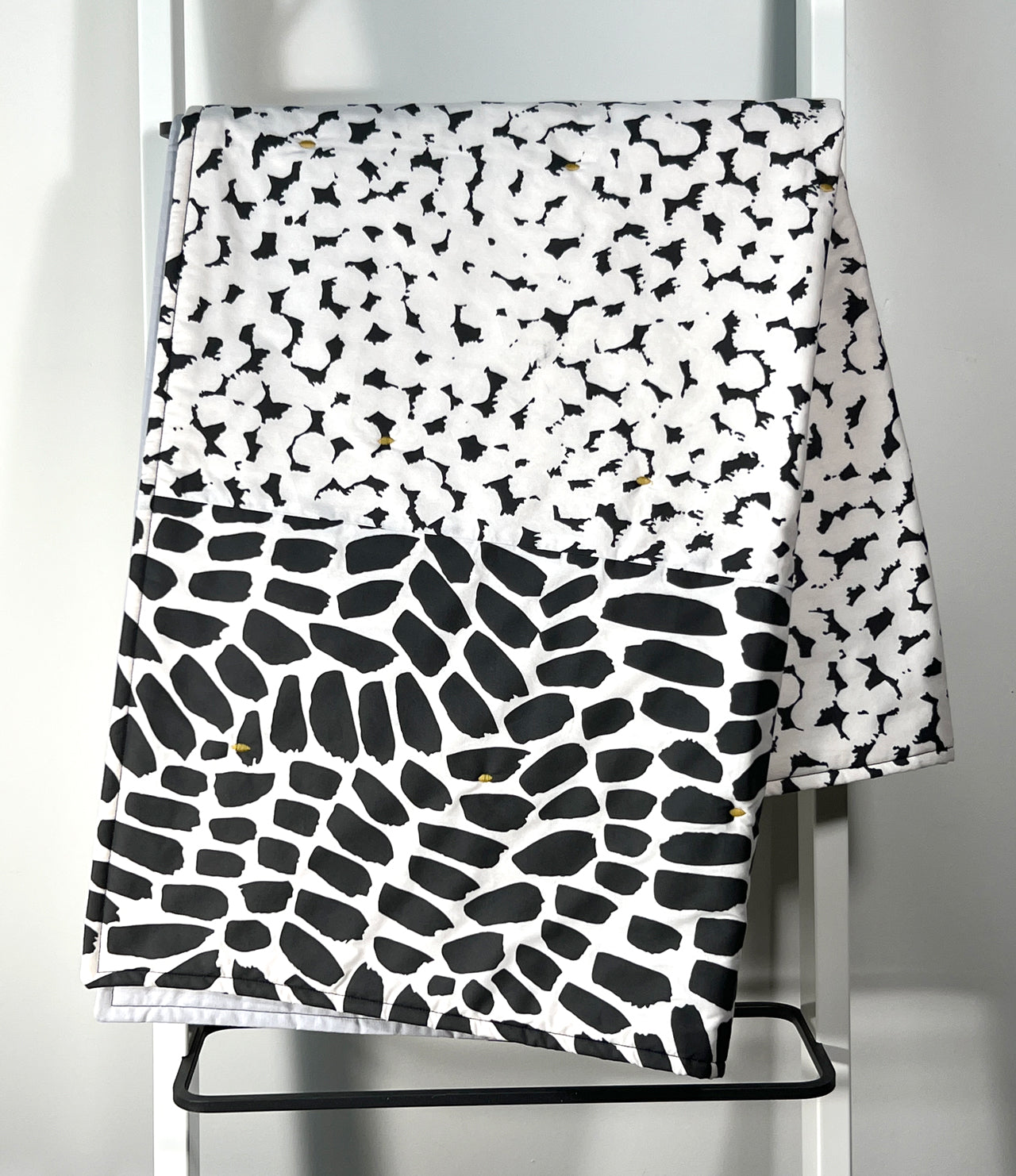 Inky Dots, quilted blanket, small