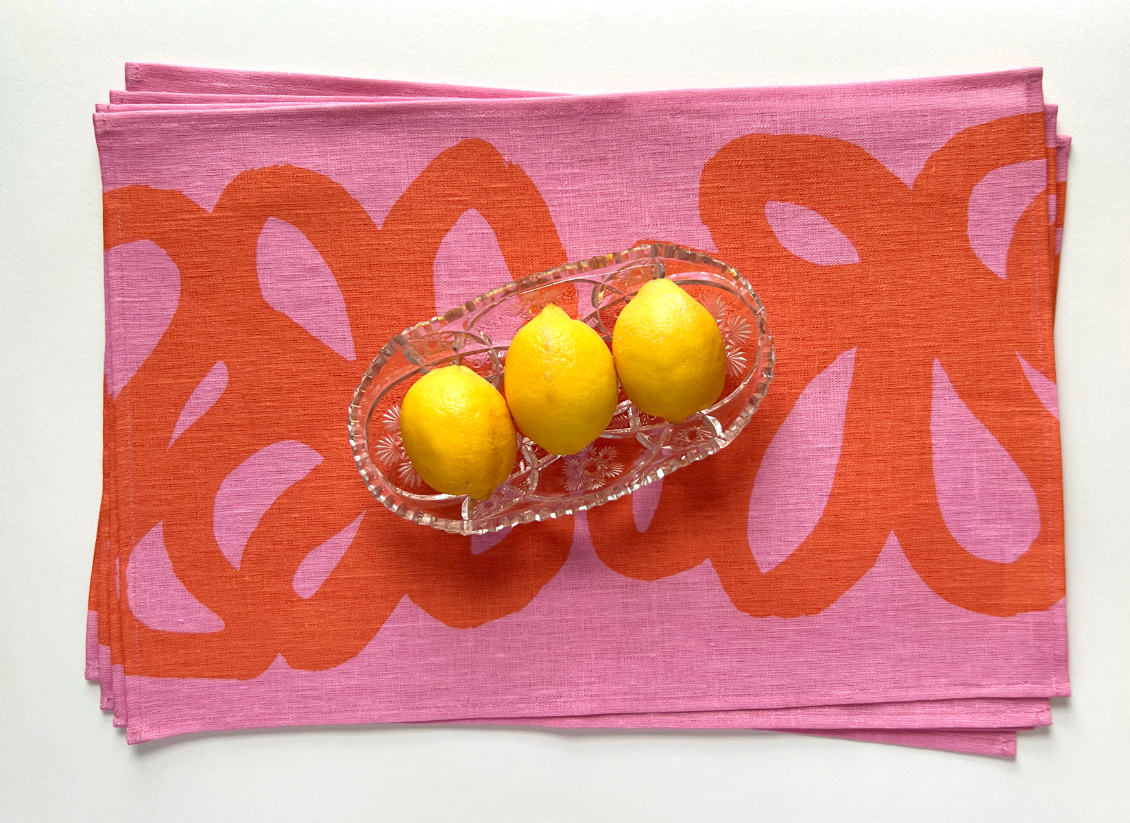 Eddies linen placemat, pink