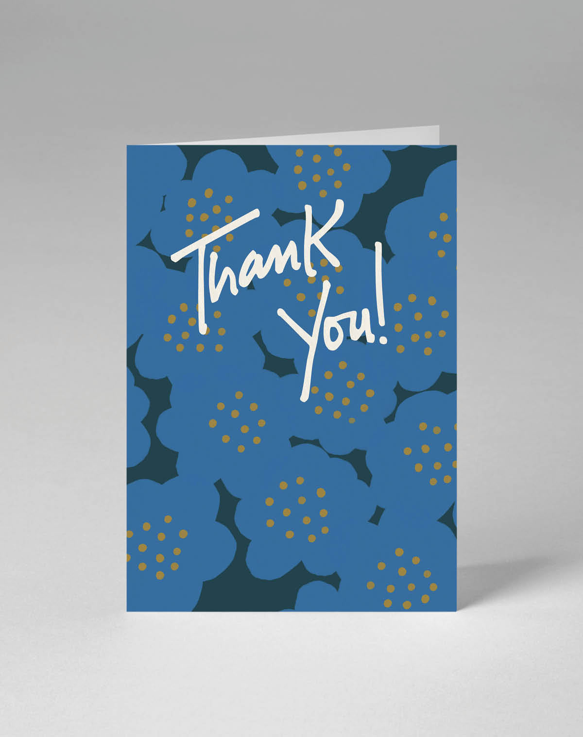 Thank You, greeting card, blue