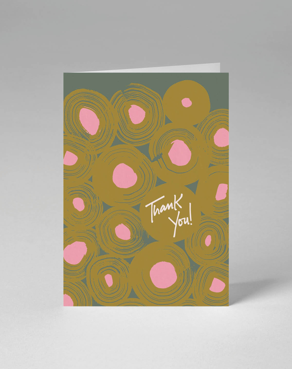 Thank You, greeting card, green
