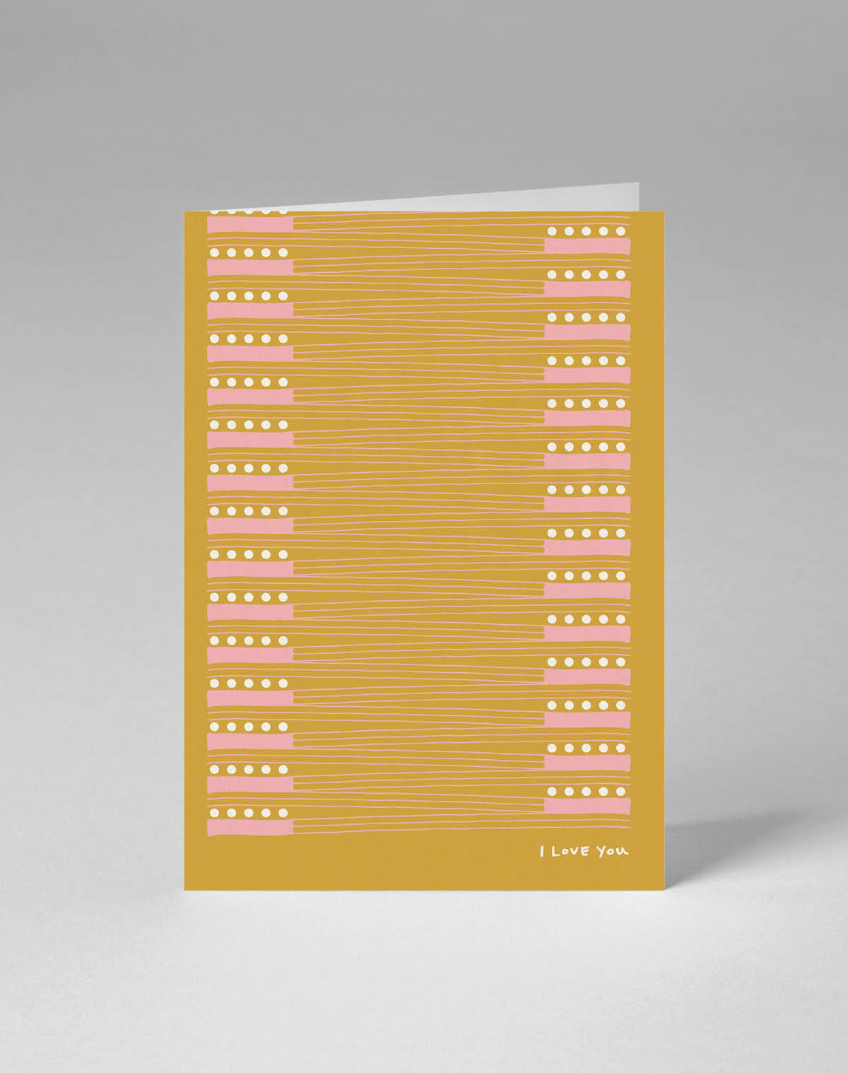 I Love you, greeting card, yellow