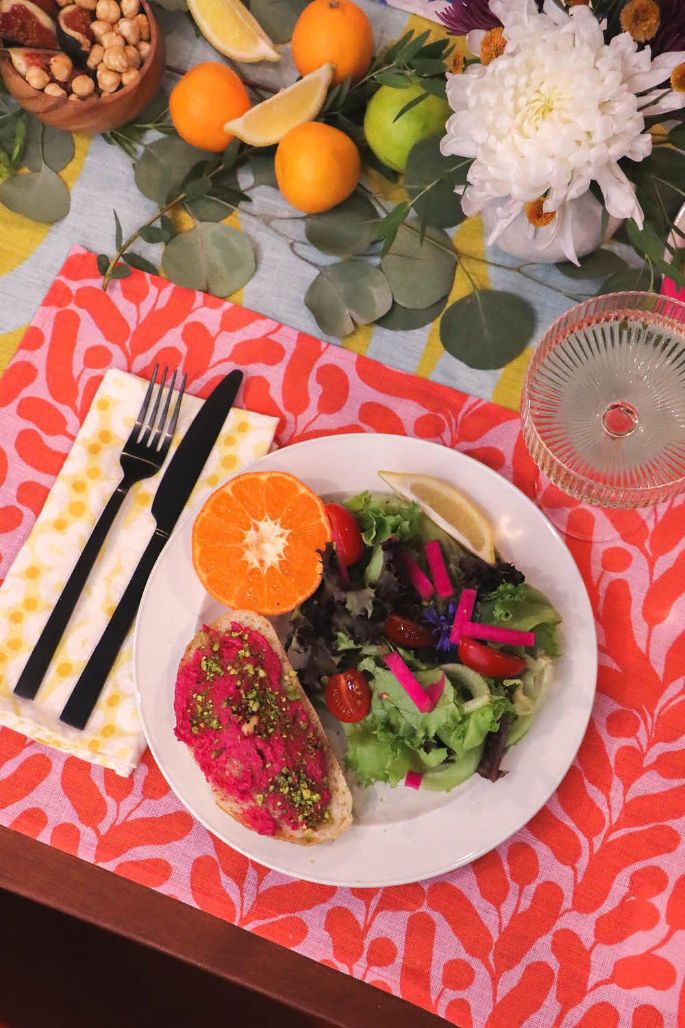 Lace Loops linen napkin, yellow