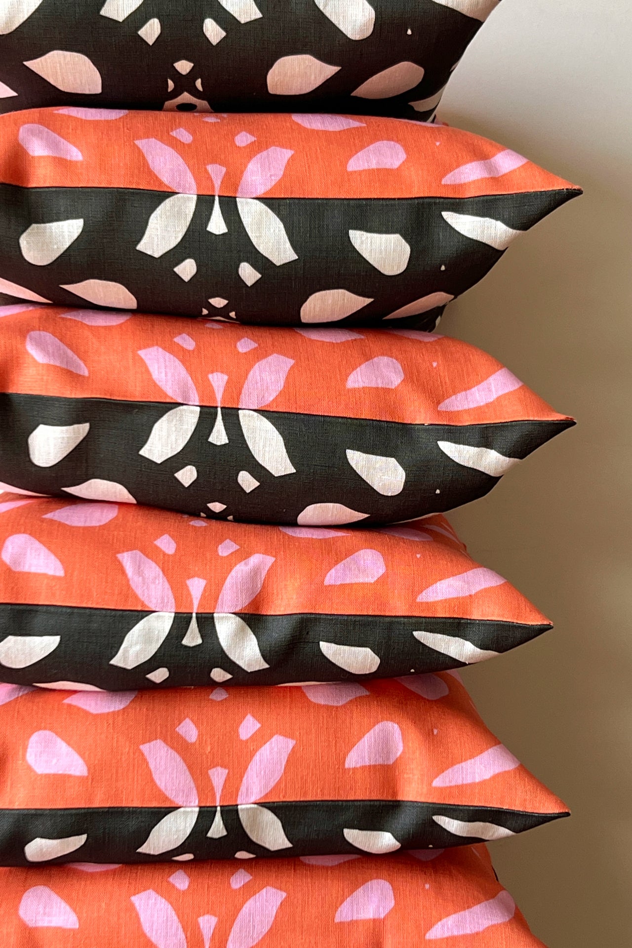 Trellis Throw Pillow, orange-red