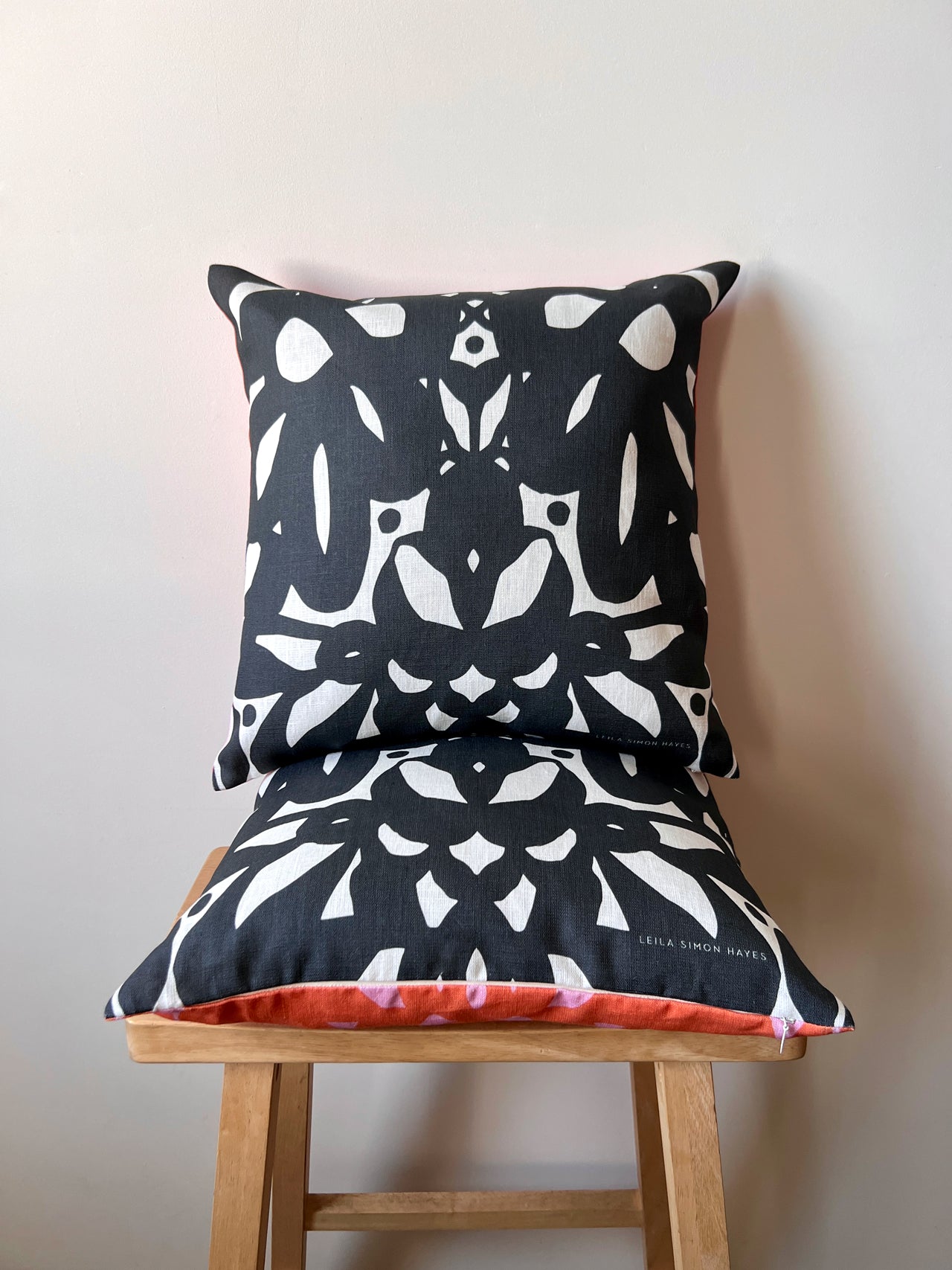 Trellis Throw Pillow, orange-red