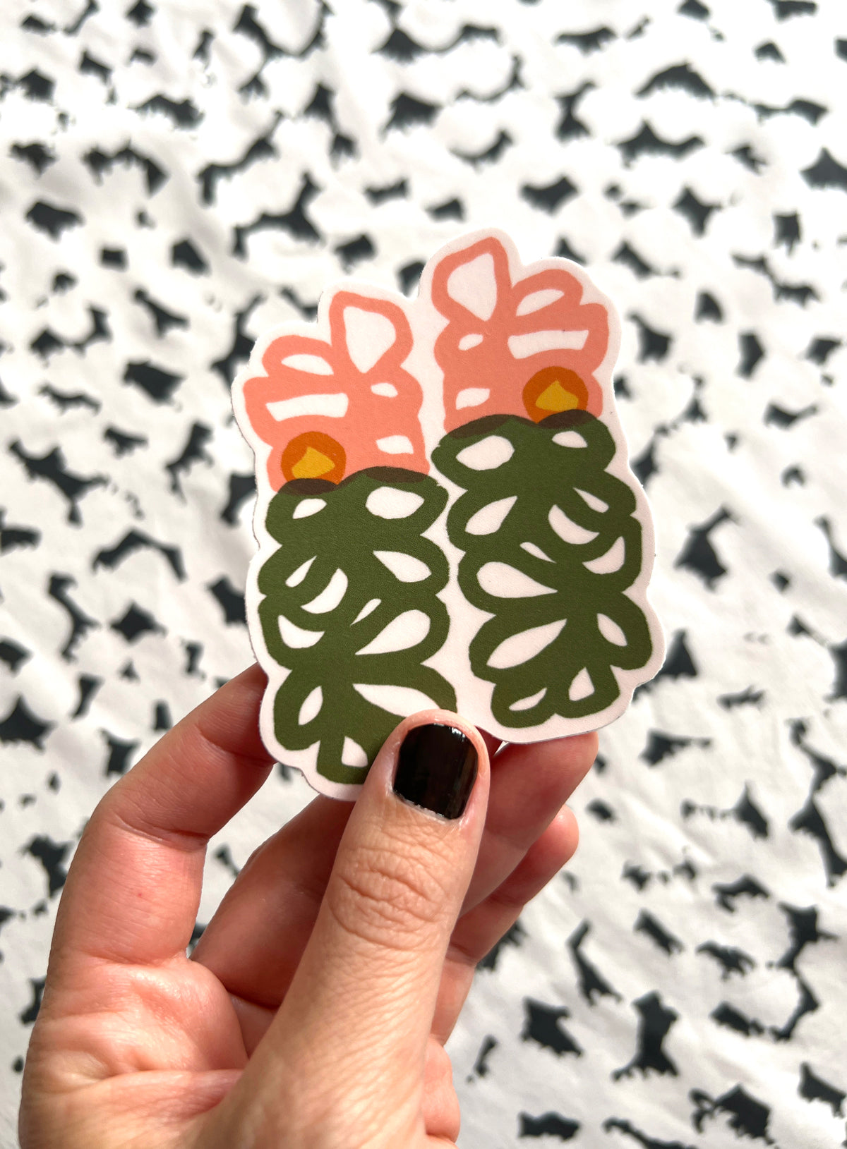 Floral Loops, vinyl sticker, pink