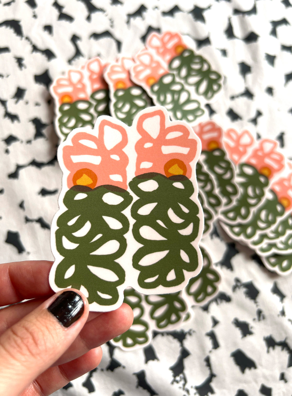 Floral Loops, vinyl sticker, pink
