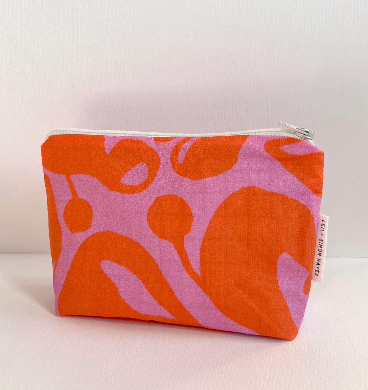 Mini Zipper Pouch, Abstract Damask, orange