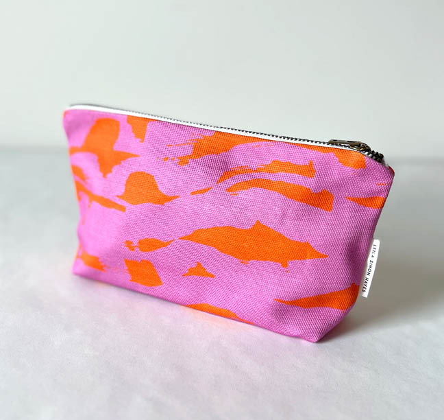 Waves Zipper Pouch, bright orange