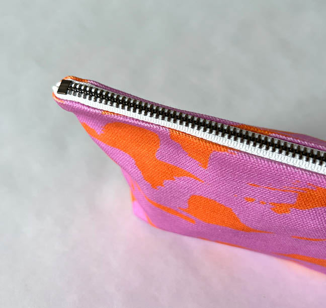 Waves Zipper Pouch, bright orange
