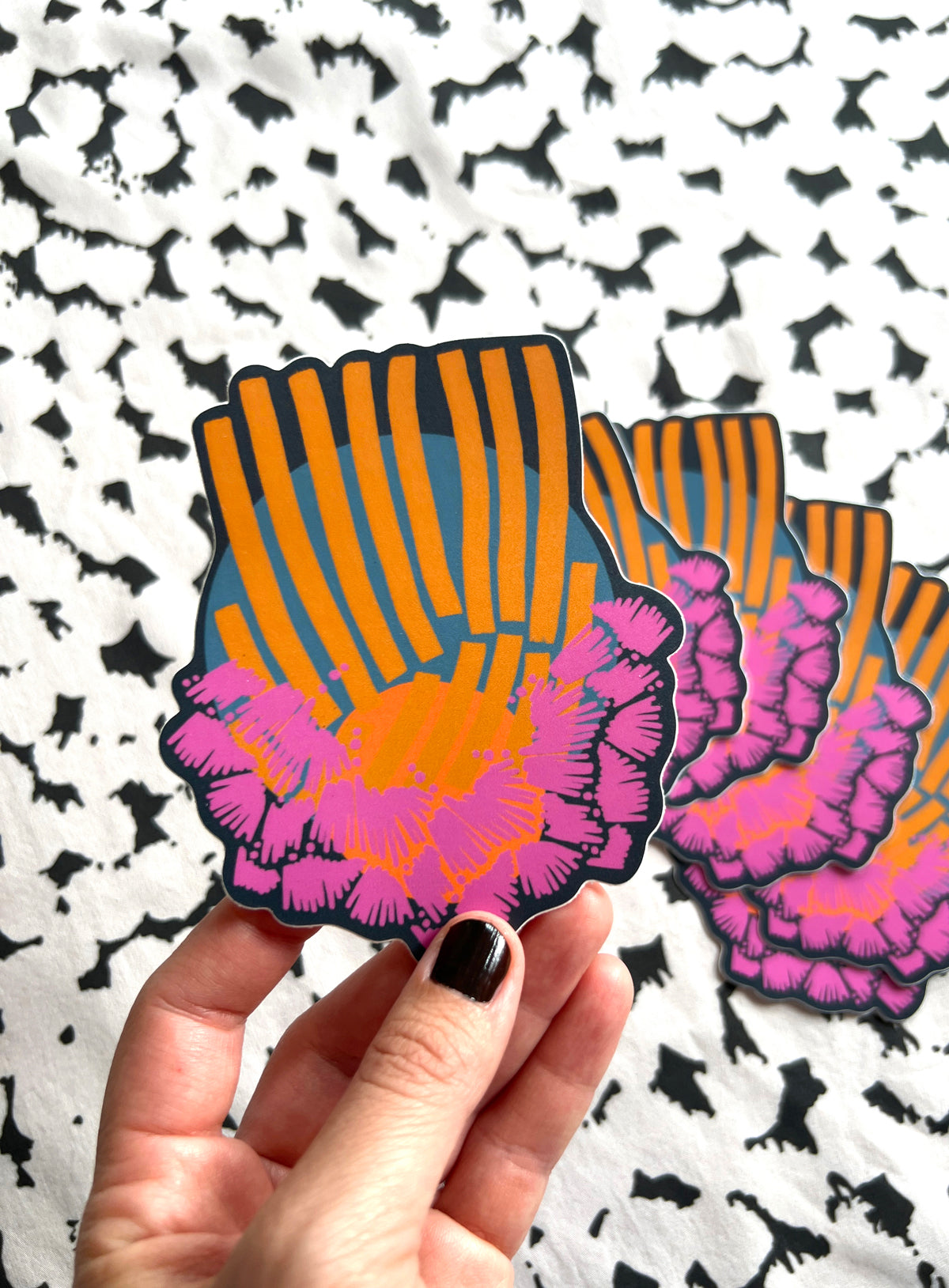 Reaching Out, vinyl sticker, midnight