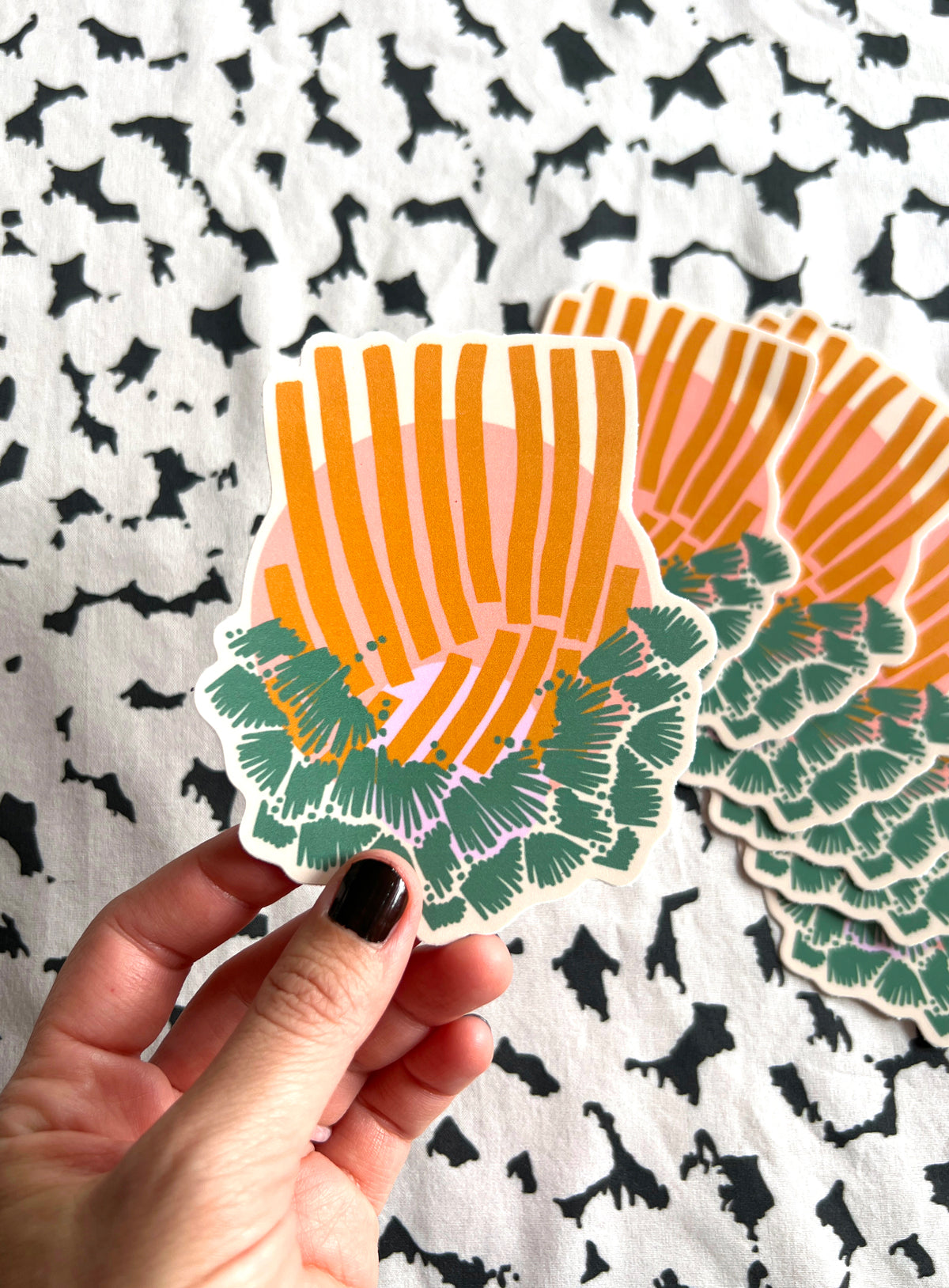 Reaching Out, vinyl sticker, sunrise