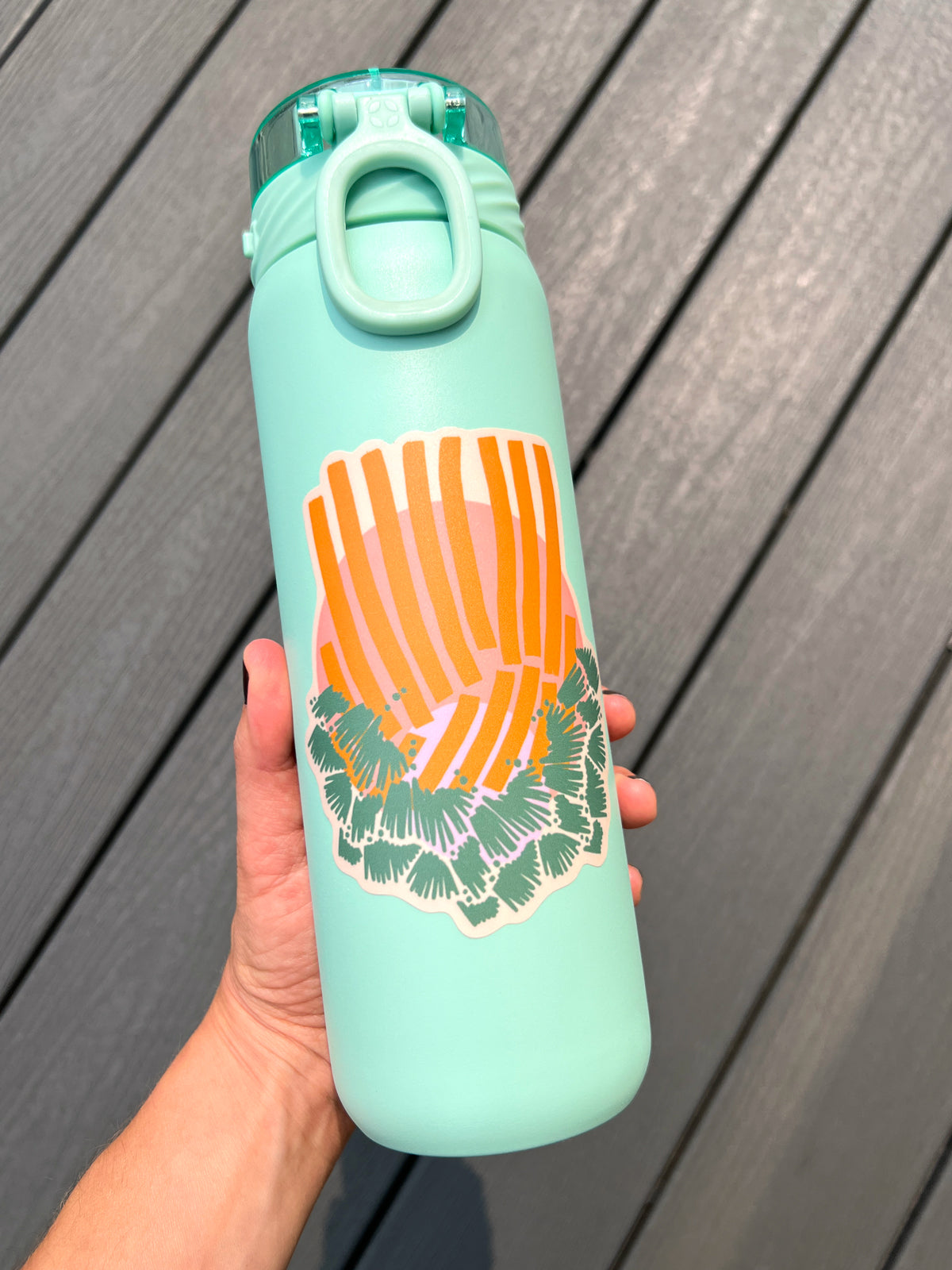 Reaching Out, vinyl sticker, sunrise