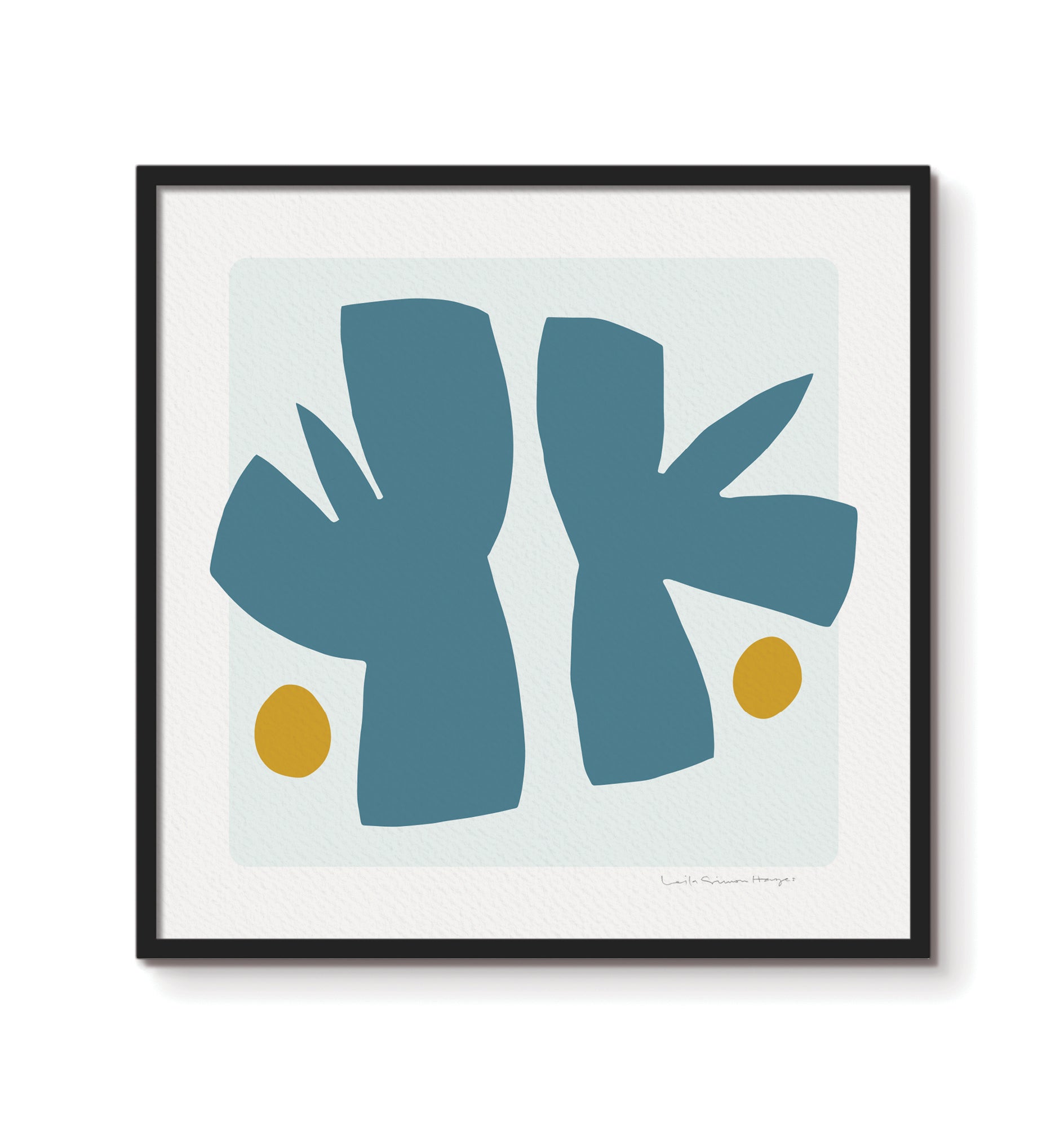 Frond Friends, fine art print, blue