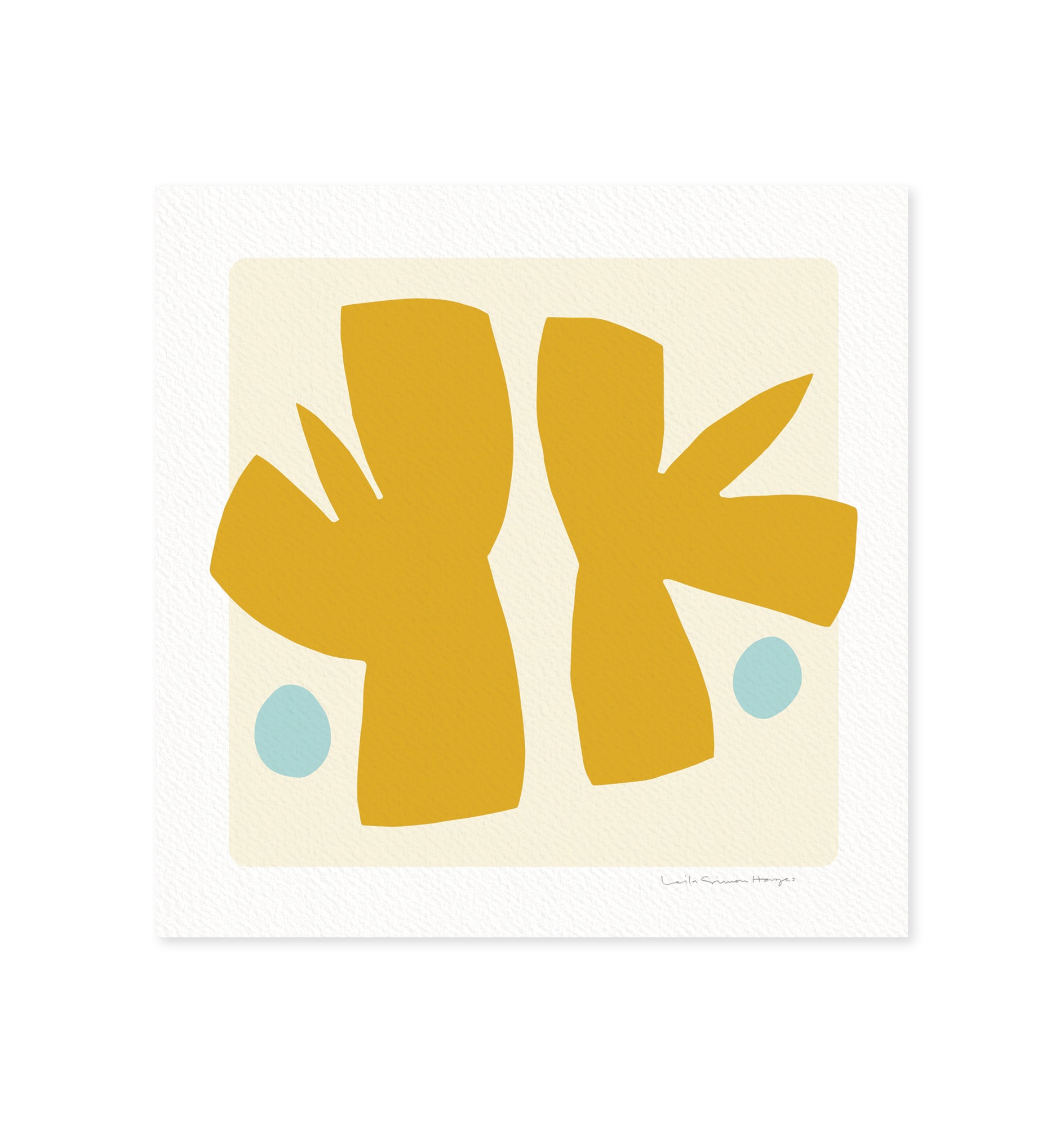 Frond Friends, fine art print, yellow