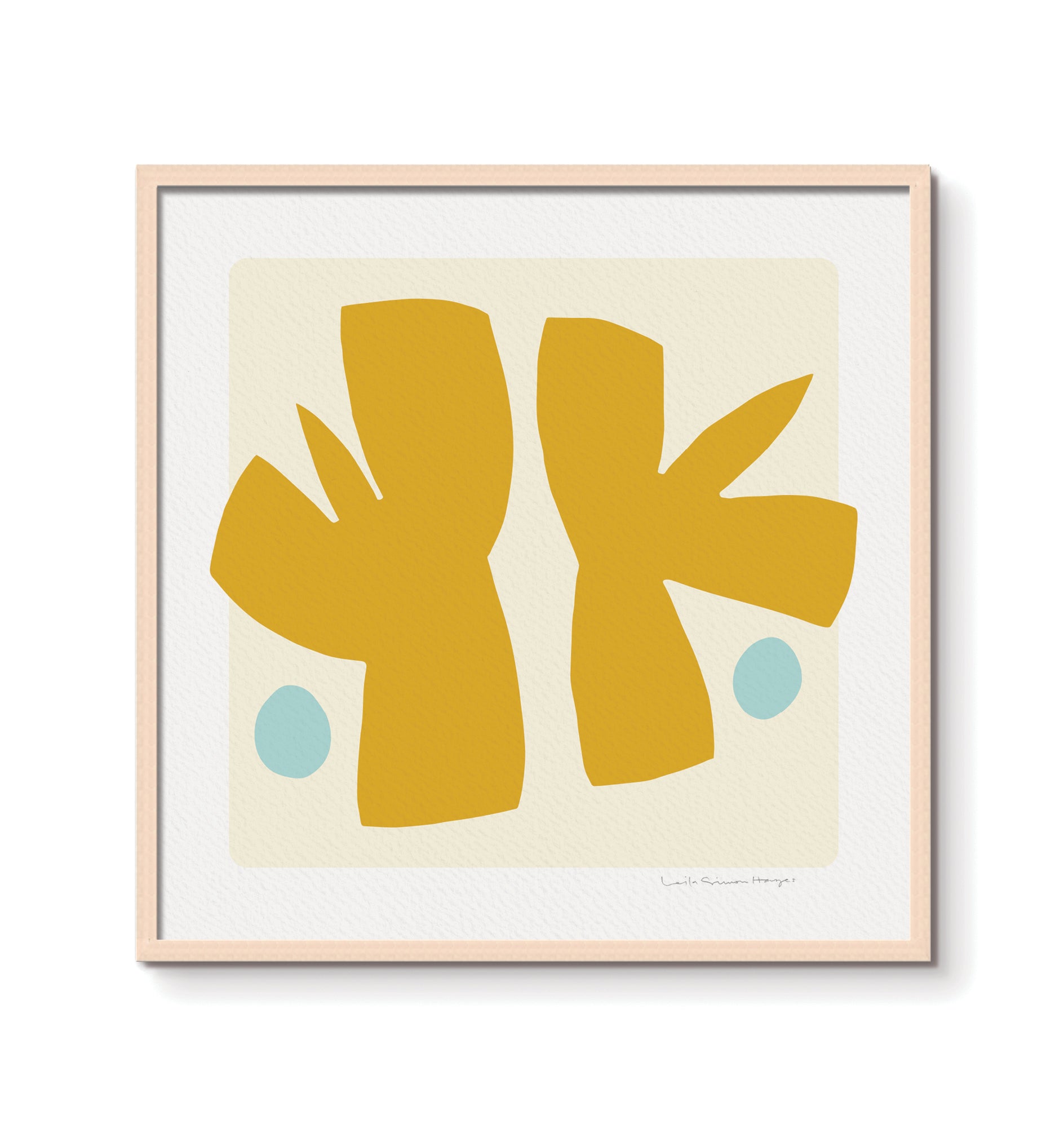 Frond Friends, fine art print, yellow