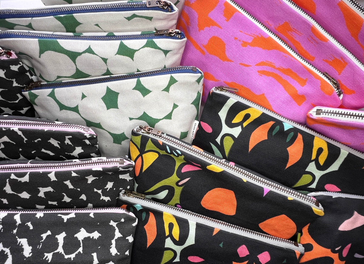 Big Dots Zipper Pouch, green