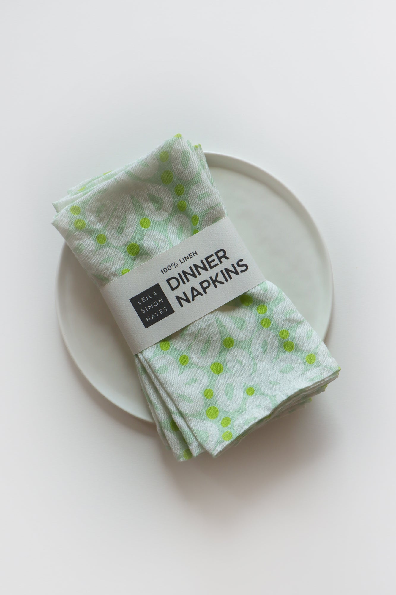 Lace Loops linen napkin, green