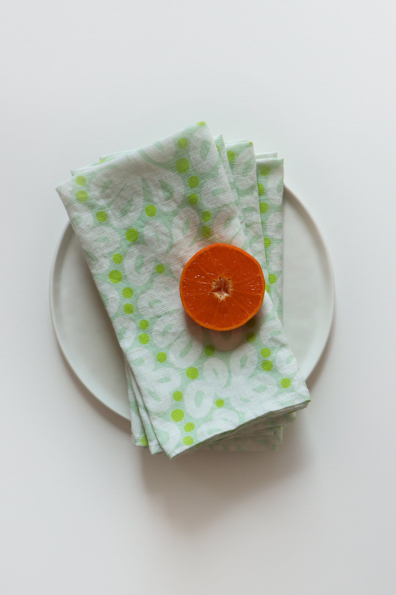 Lace Loops linen napkin, green