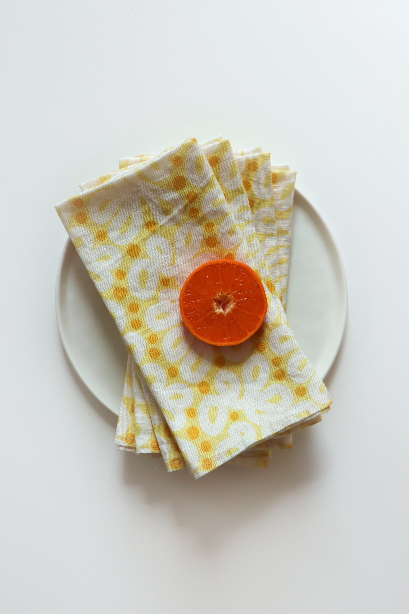 Lace Loops linen napkin, yellow