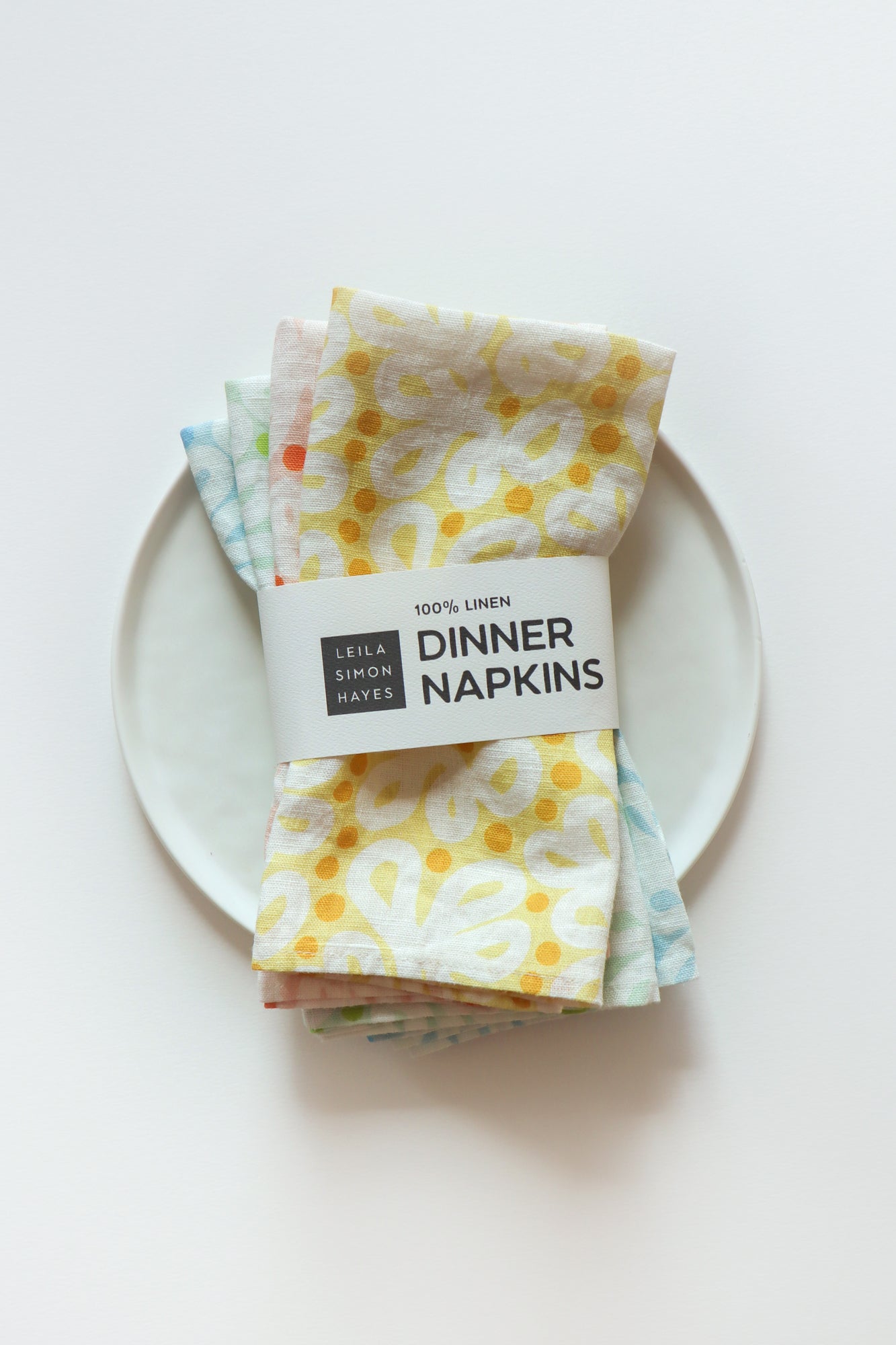 Lace Loops linen napkin, set of 4 colors