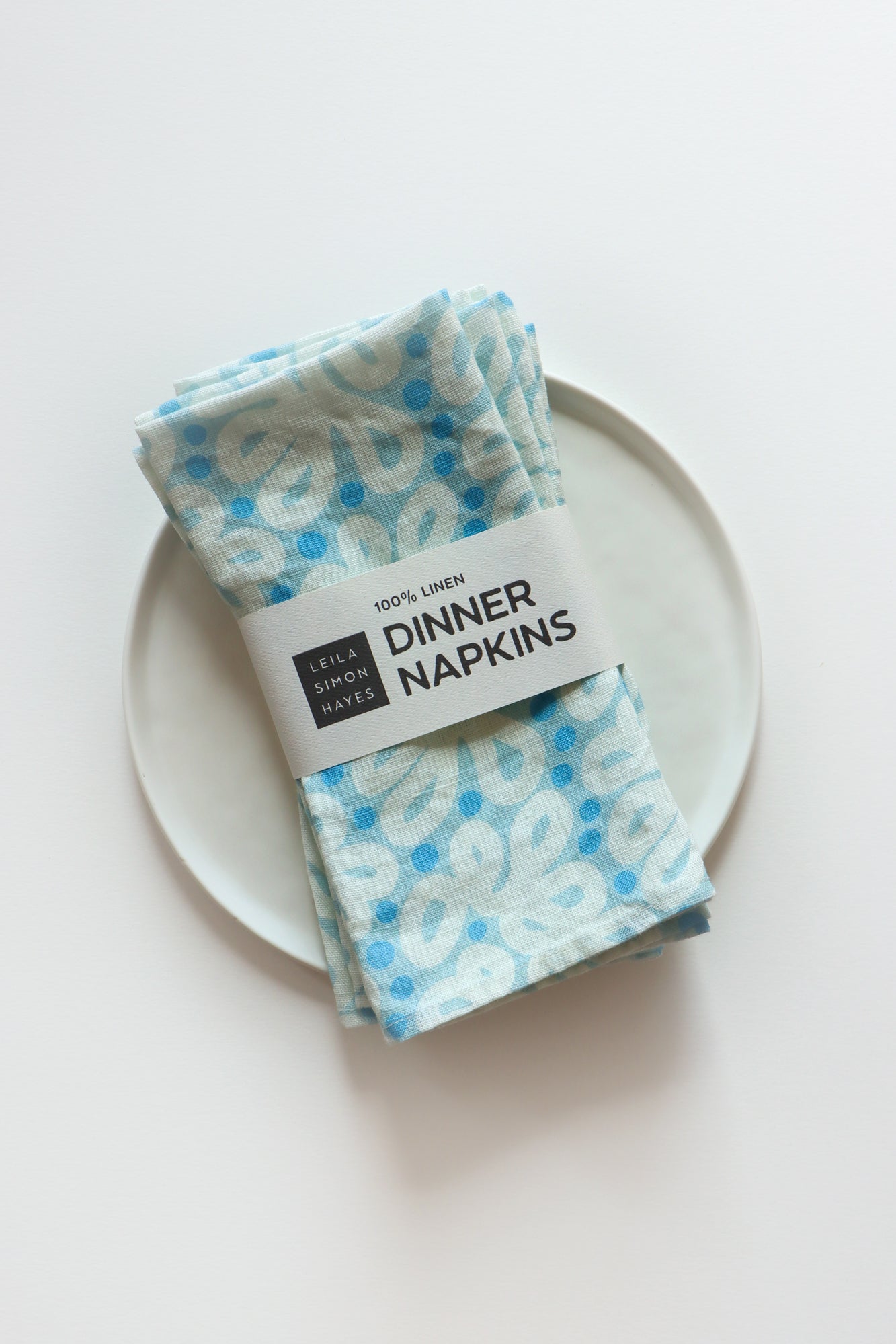 Lace Loops linen napkin, blue