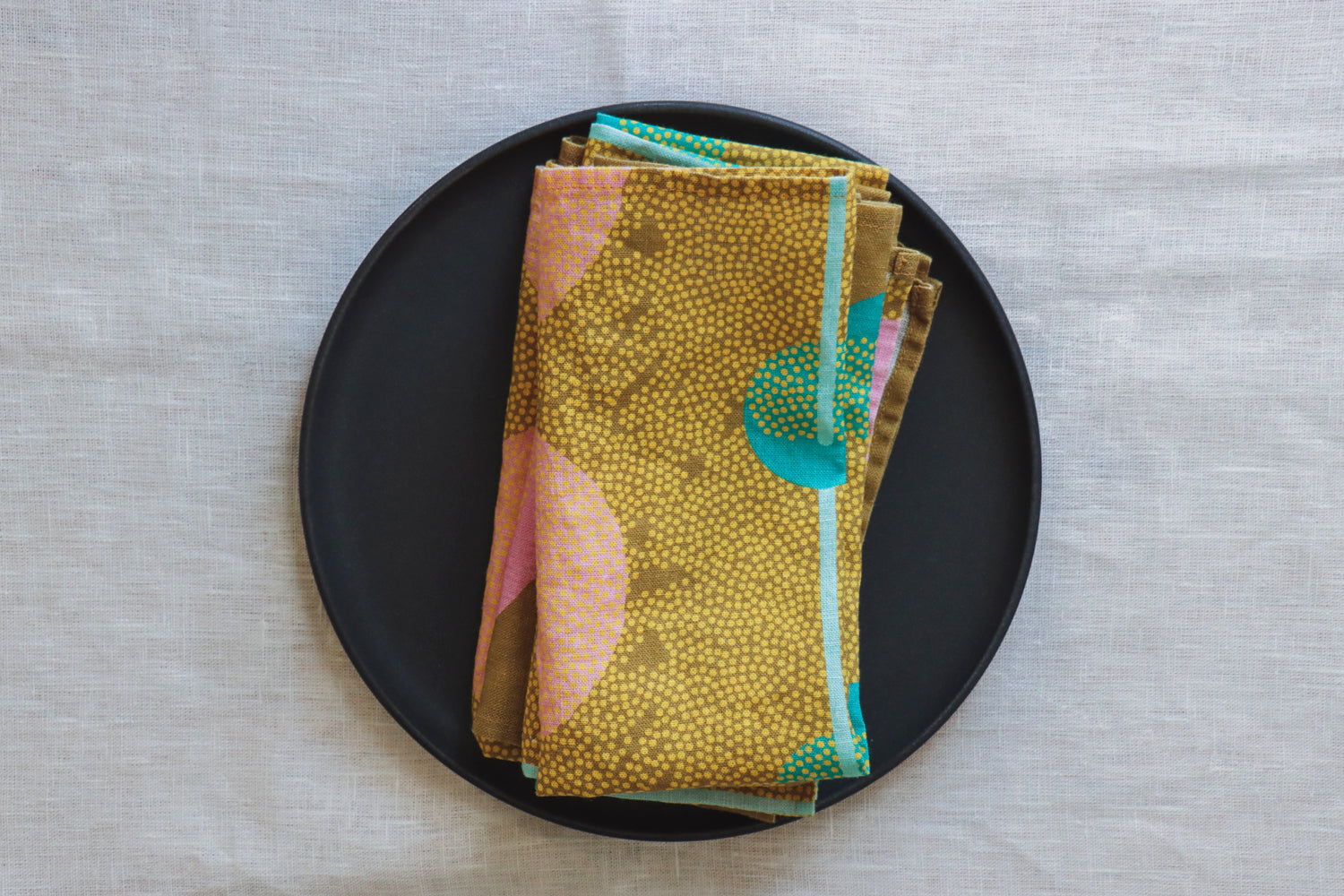 Cascade linen napkin, yellow