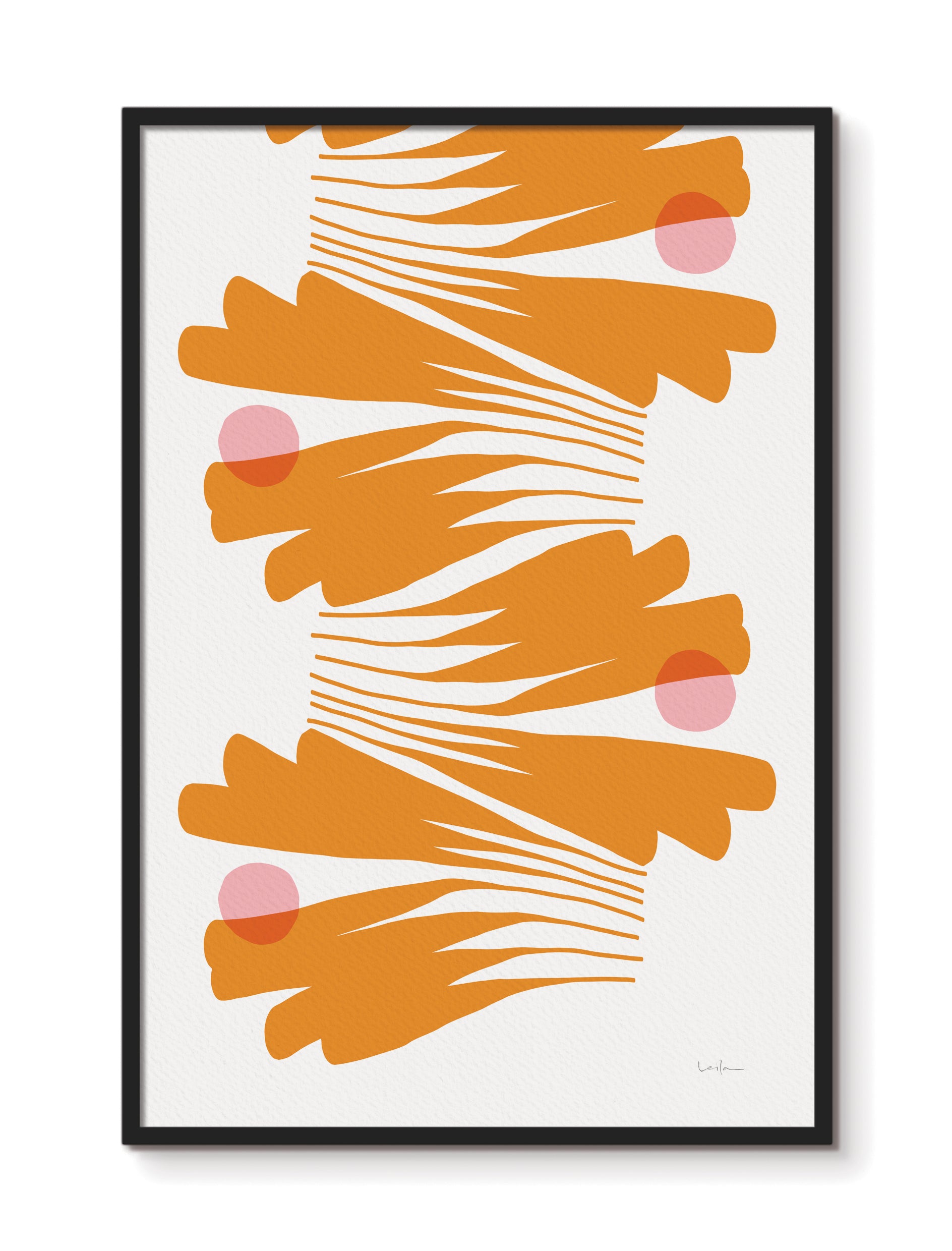 Pearl Fold, fine art print, orange
