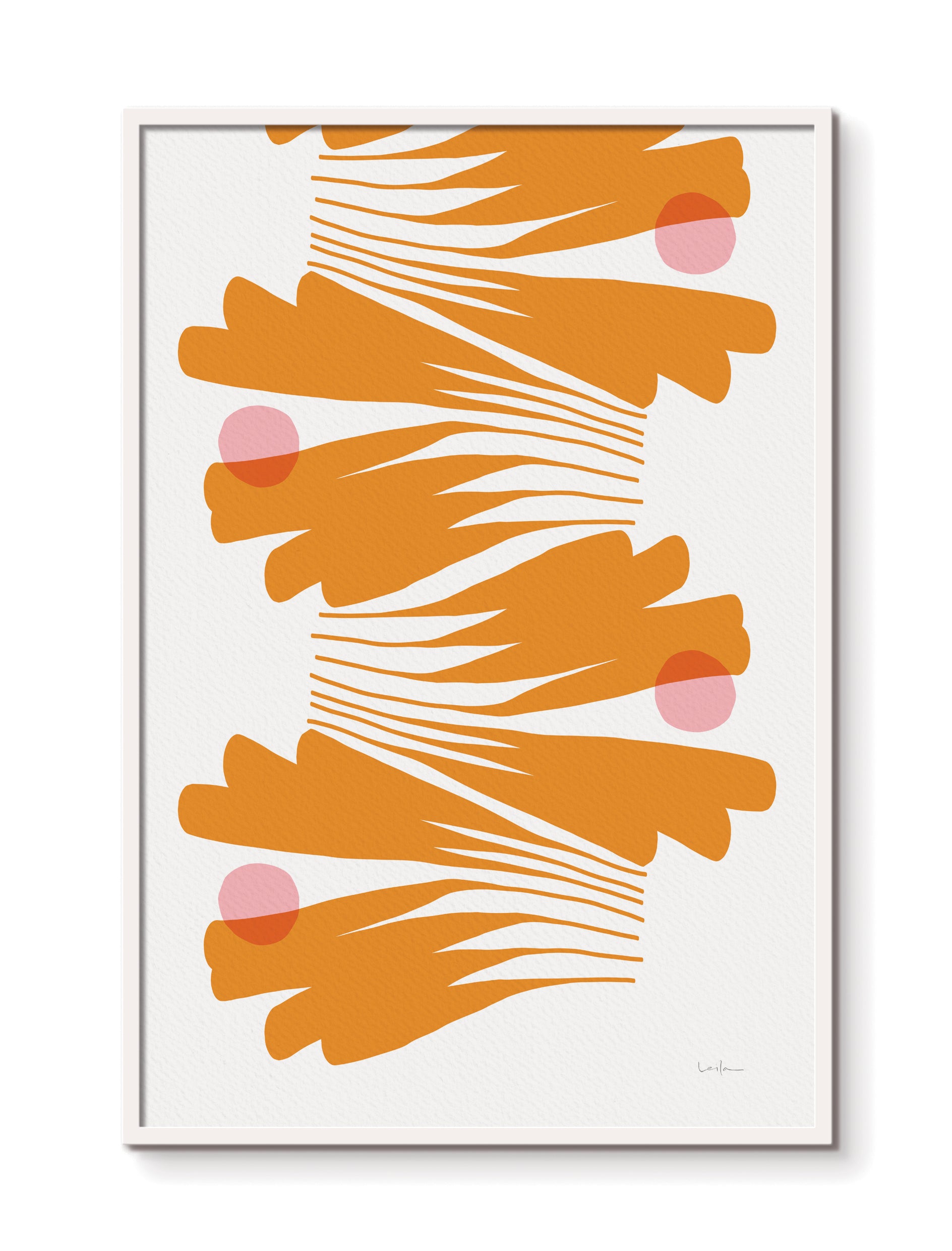 Pearl Fold, fine art print, orange