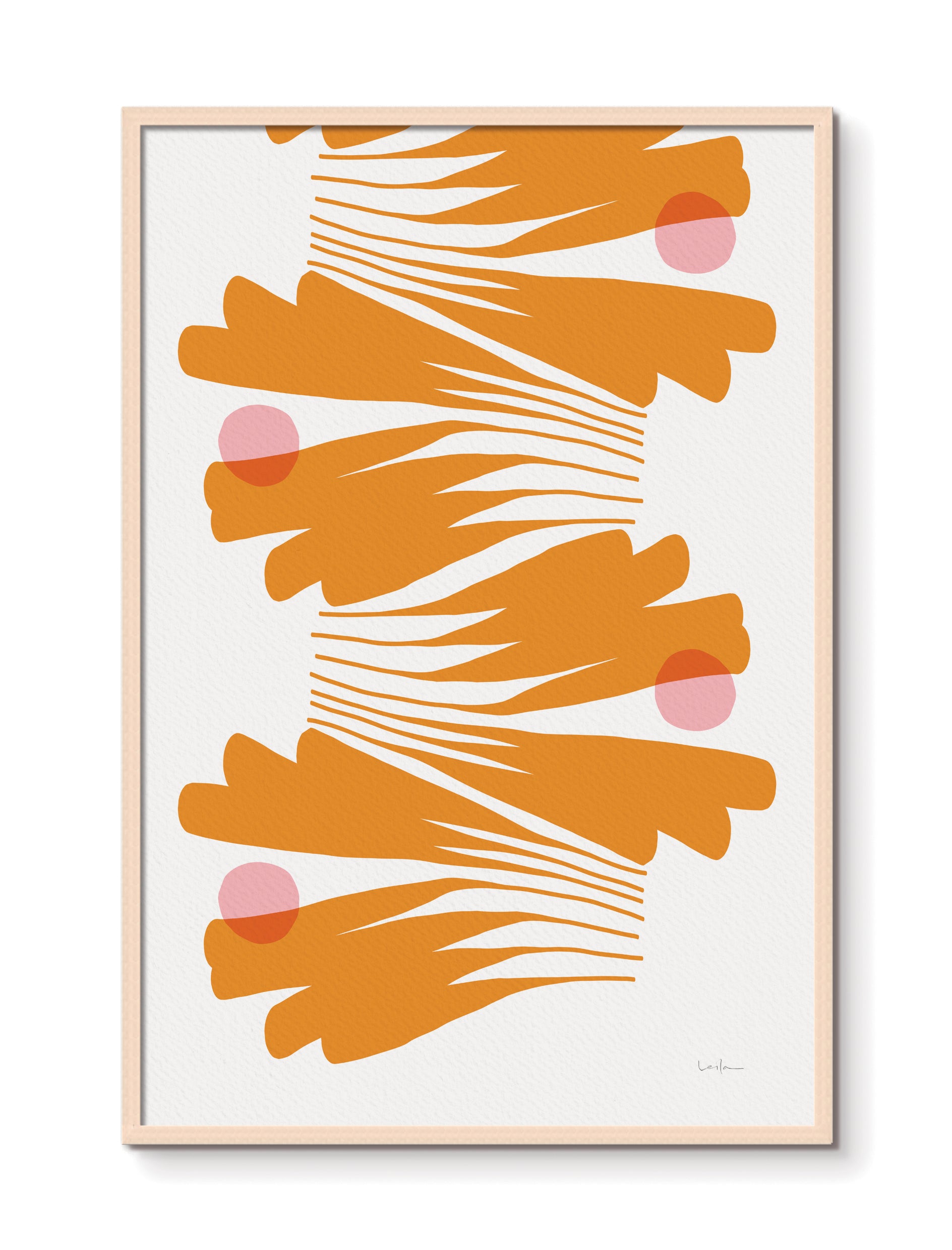 Pearl Fold, fine art print, orange