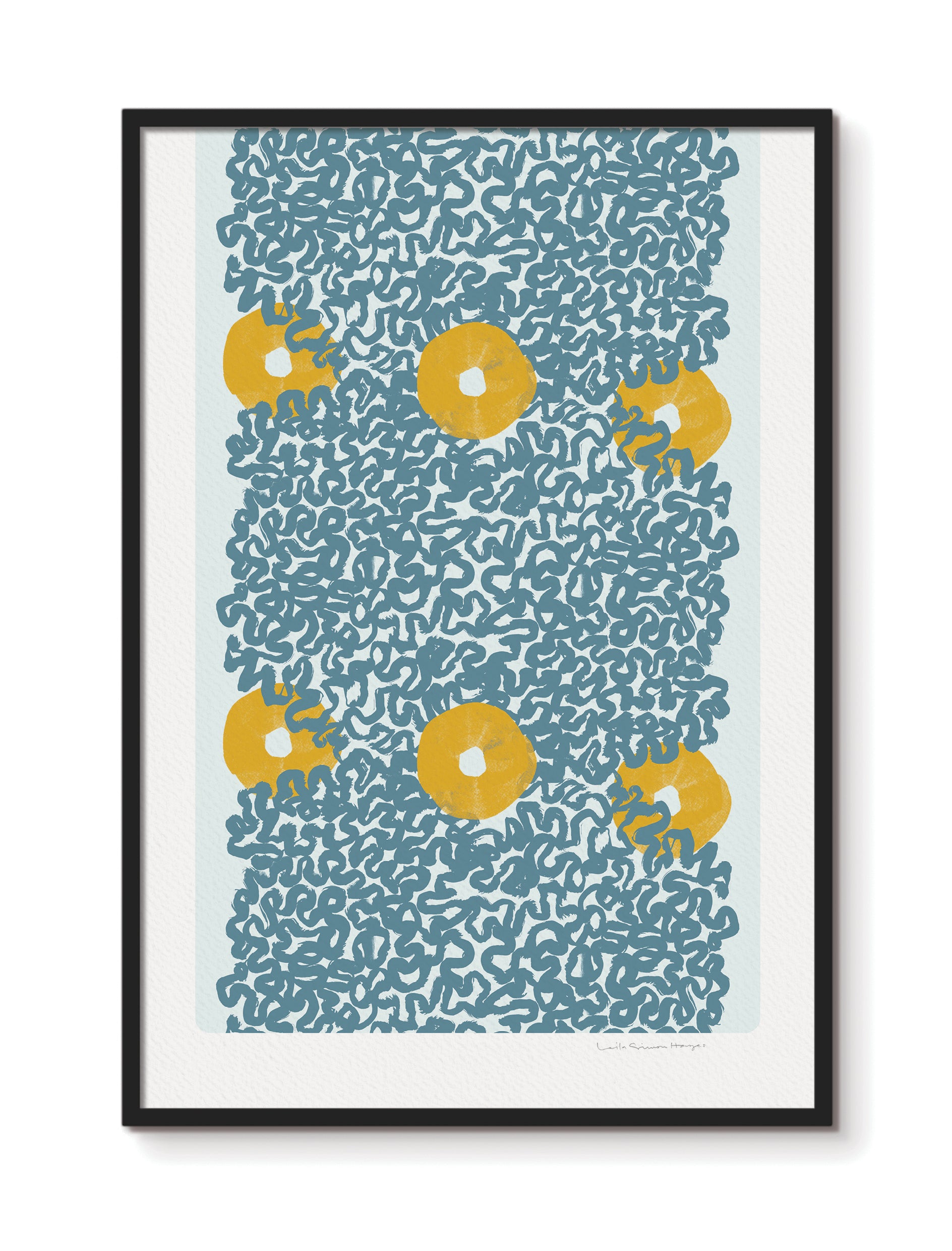 Surround Linked, fine art print, blue