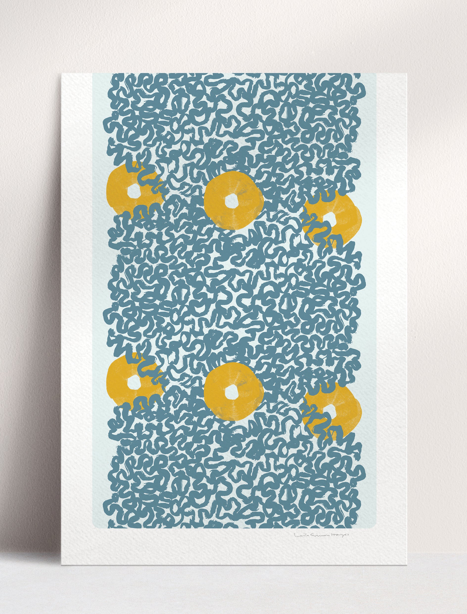 Surround Linked, fine art print, blue