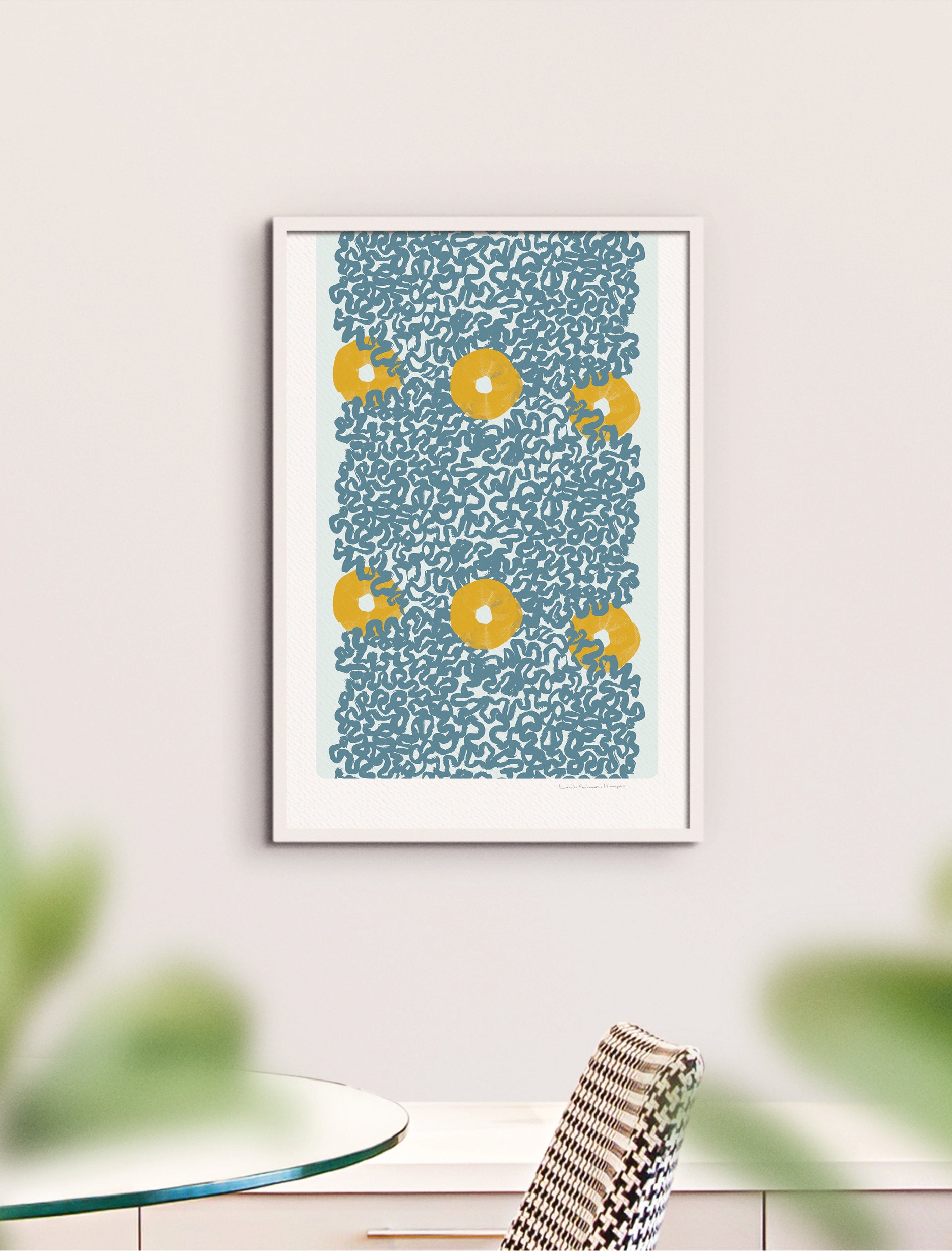 Surround Linked, fine art print, blue