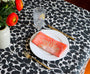 Seed linen tablecloth, black