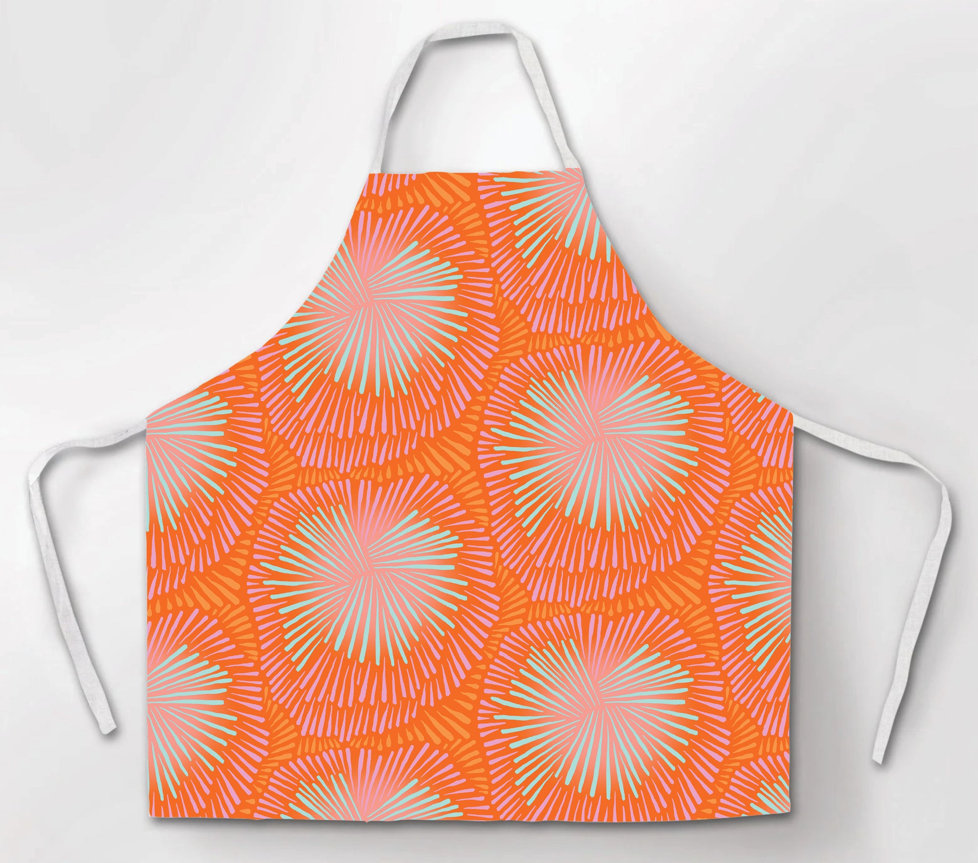 Burst, red Apron