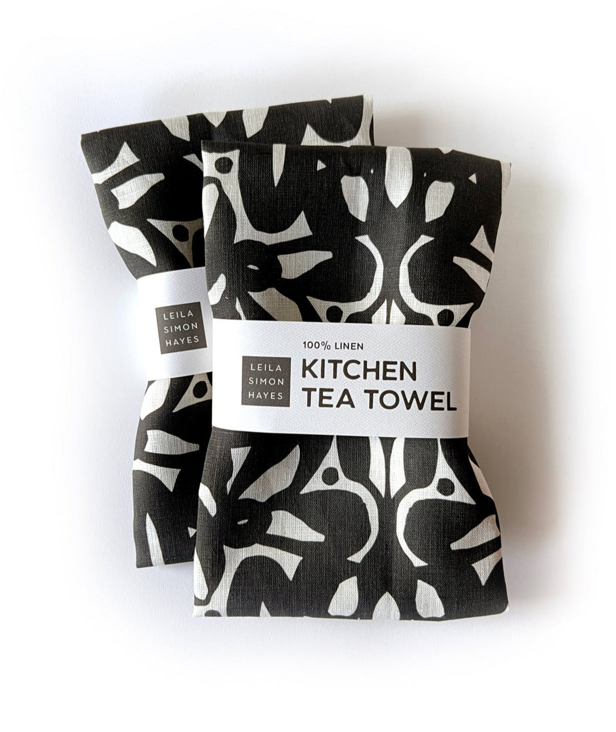 Trellis Tea Towel, black