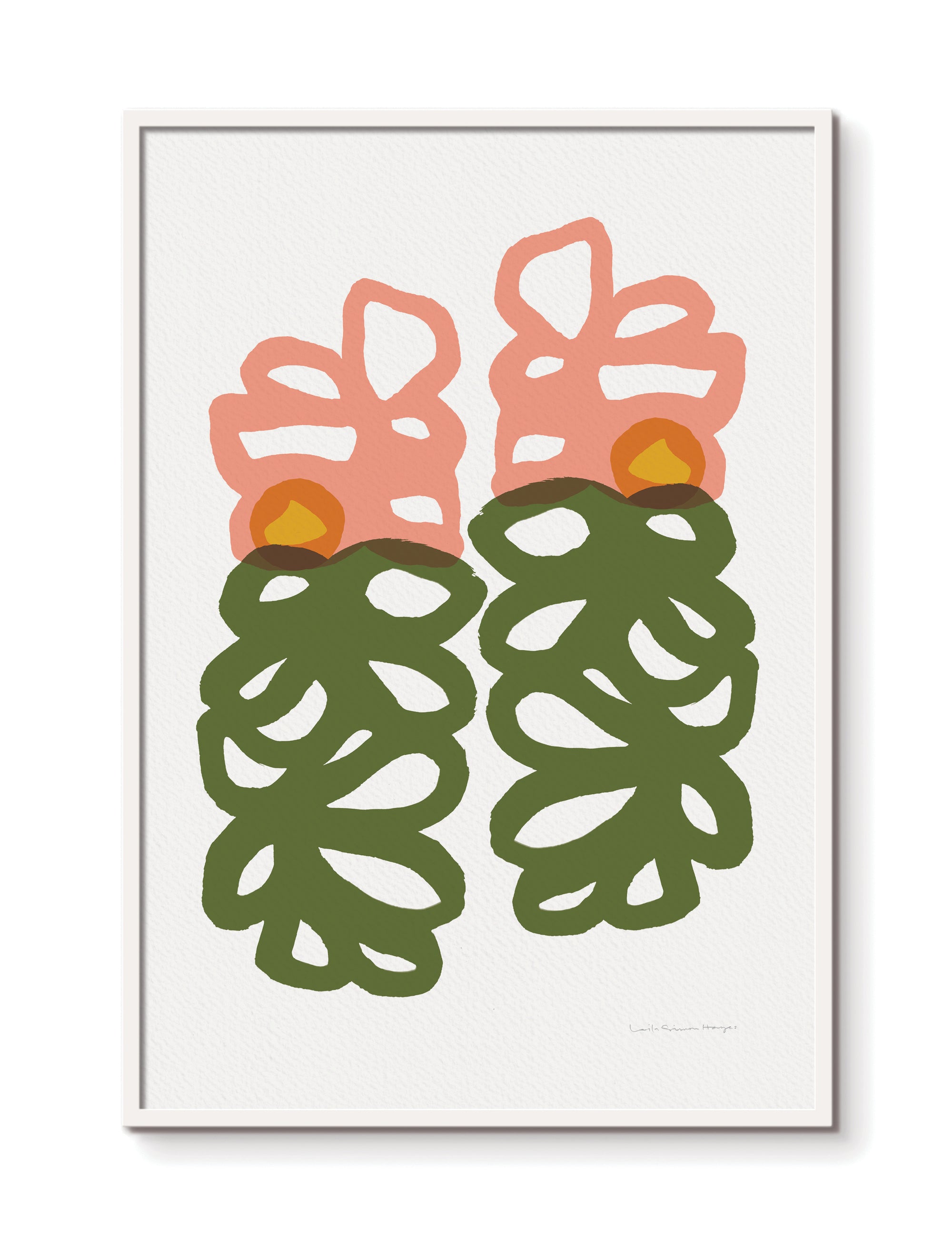 Floral Loops, fine art print, light pink