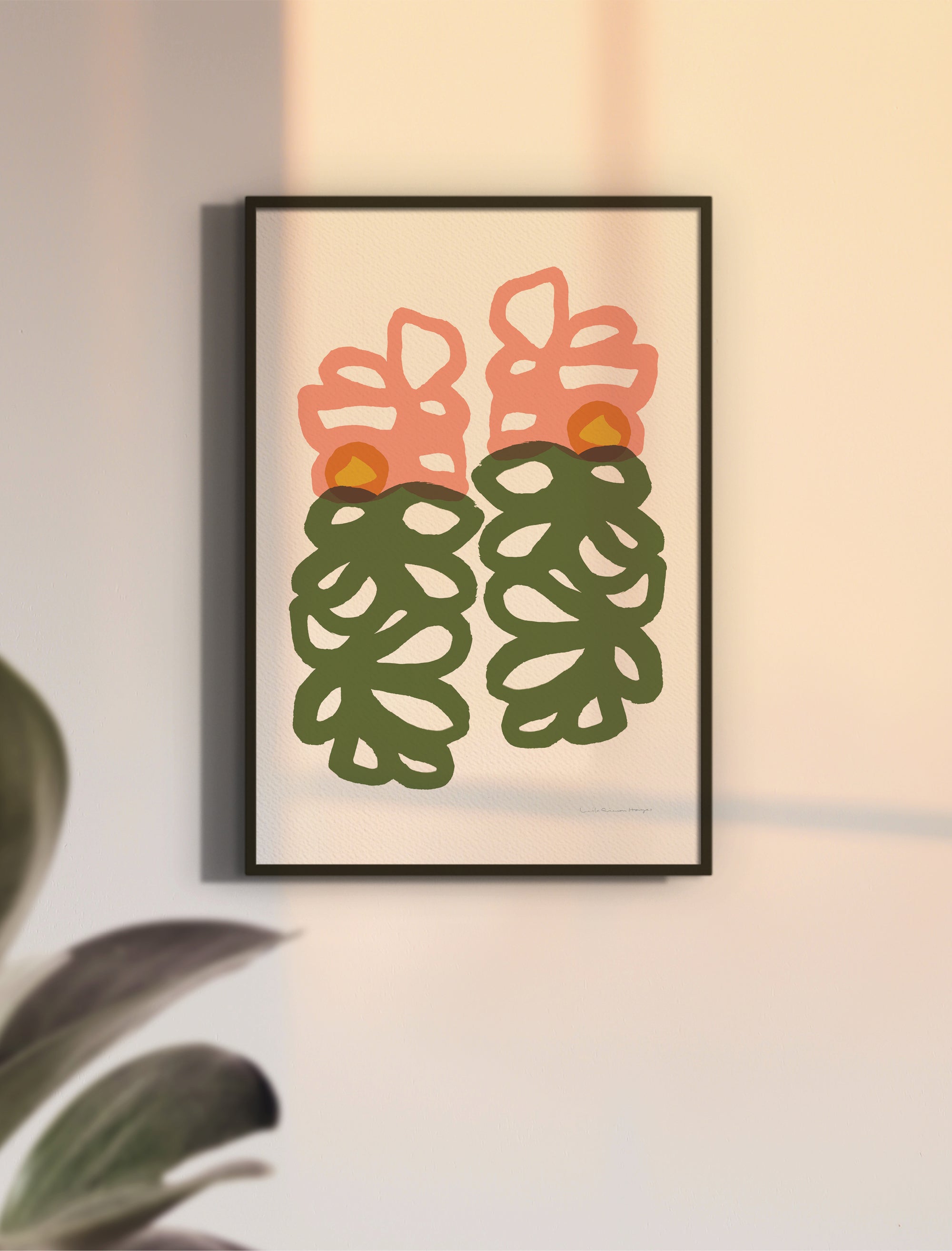 Floral Loops, fine art print, light pink