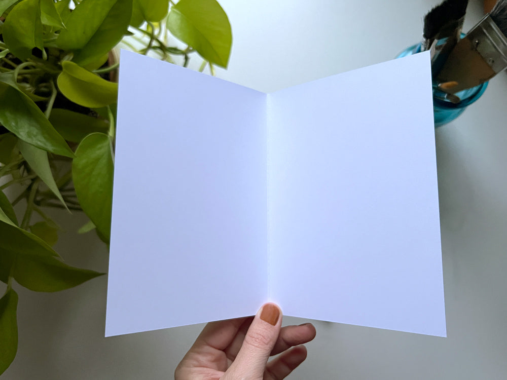 blank card open to show no text inside
