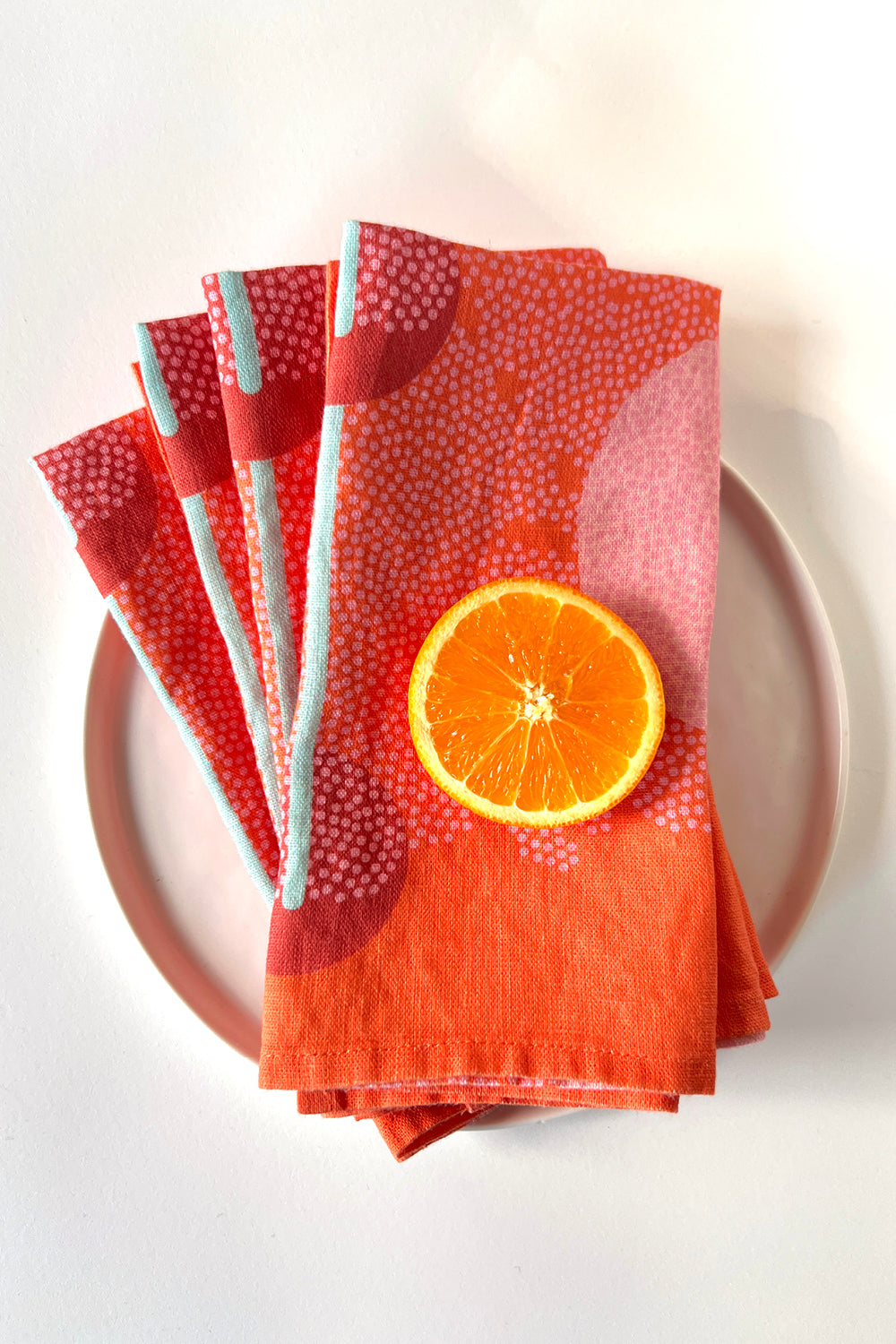 Cascade linen napkin, coral