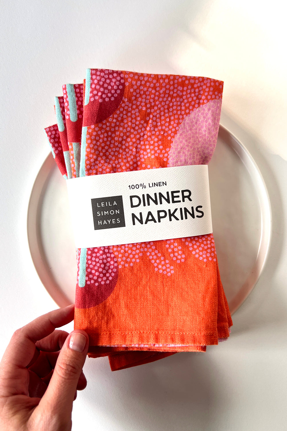 Cascade linen napkin, coral