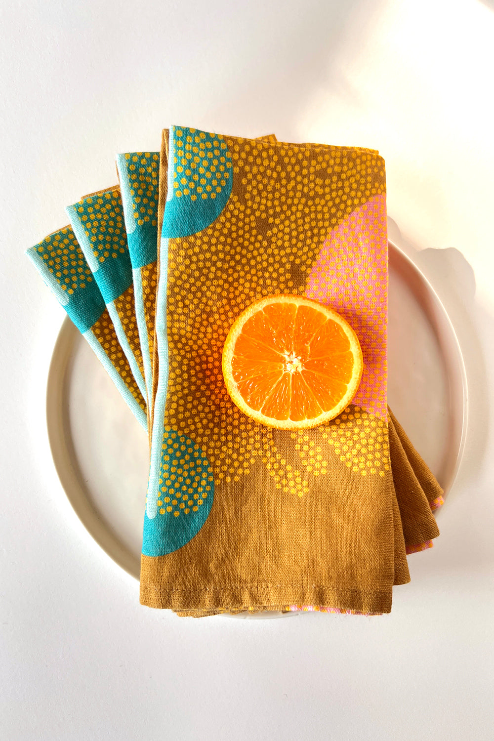 Cascade linen napkin, yellow