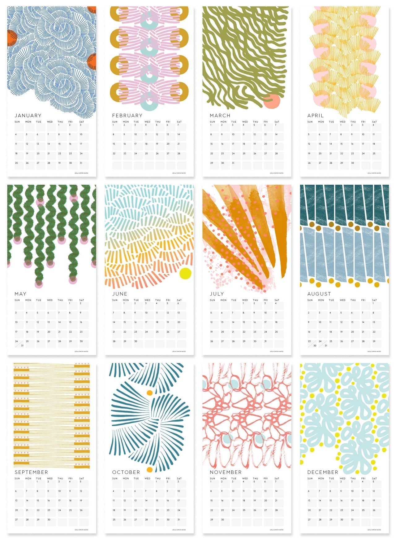 Women Owned Businesses Holiday Gift Guide featuring Leila Simon Hayes popular calendar