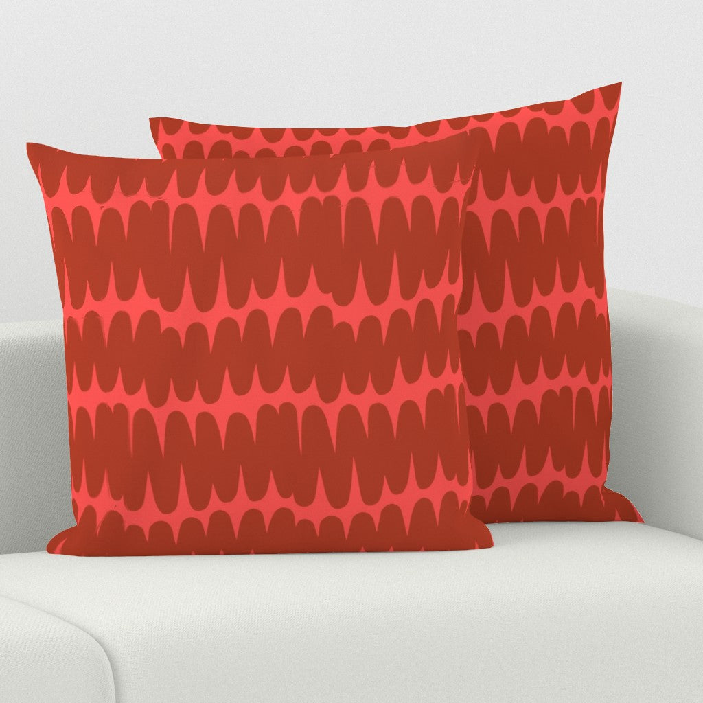 Big Zig throw pillow, red on light red