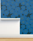 Flower Patch, wallpaper, blue