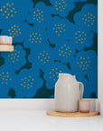 Flower Patch, wallpaper, blue