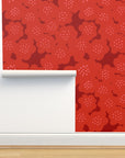 Flower Patch, wallpaper, red